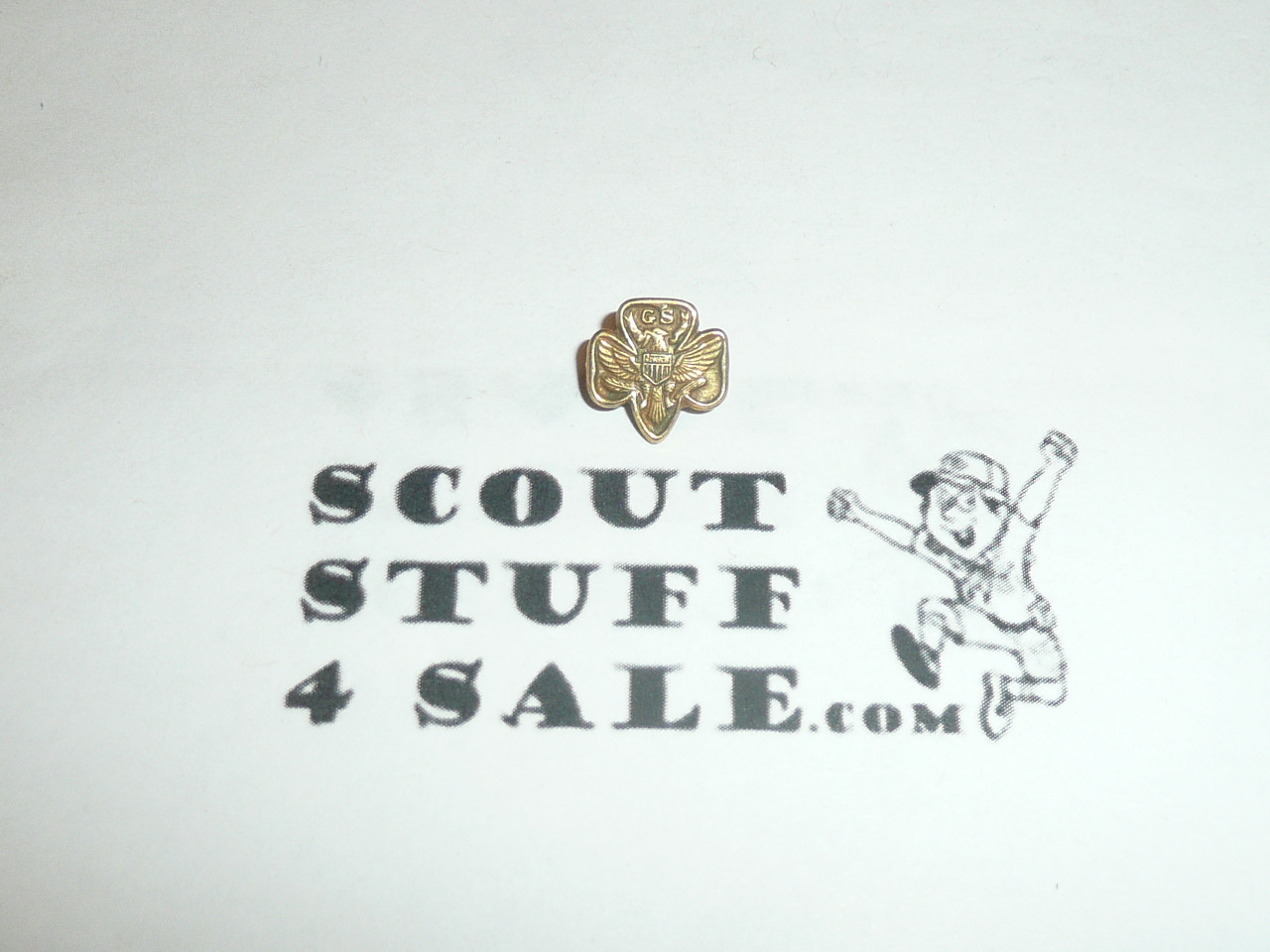 Girl Scout Lapel Pin, gold filled, HC36