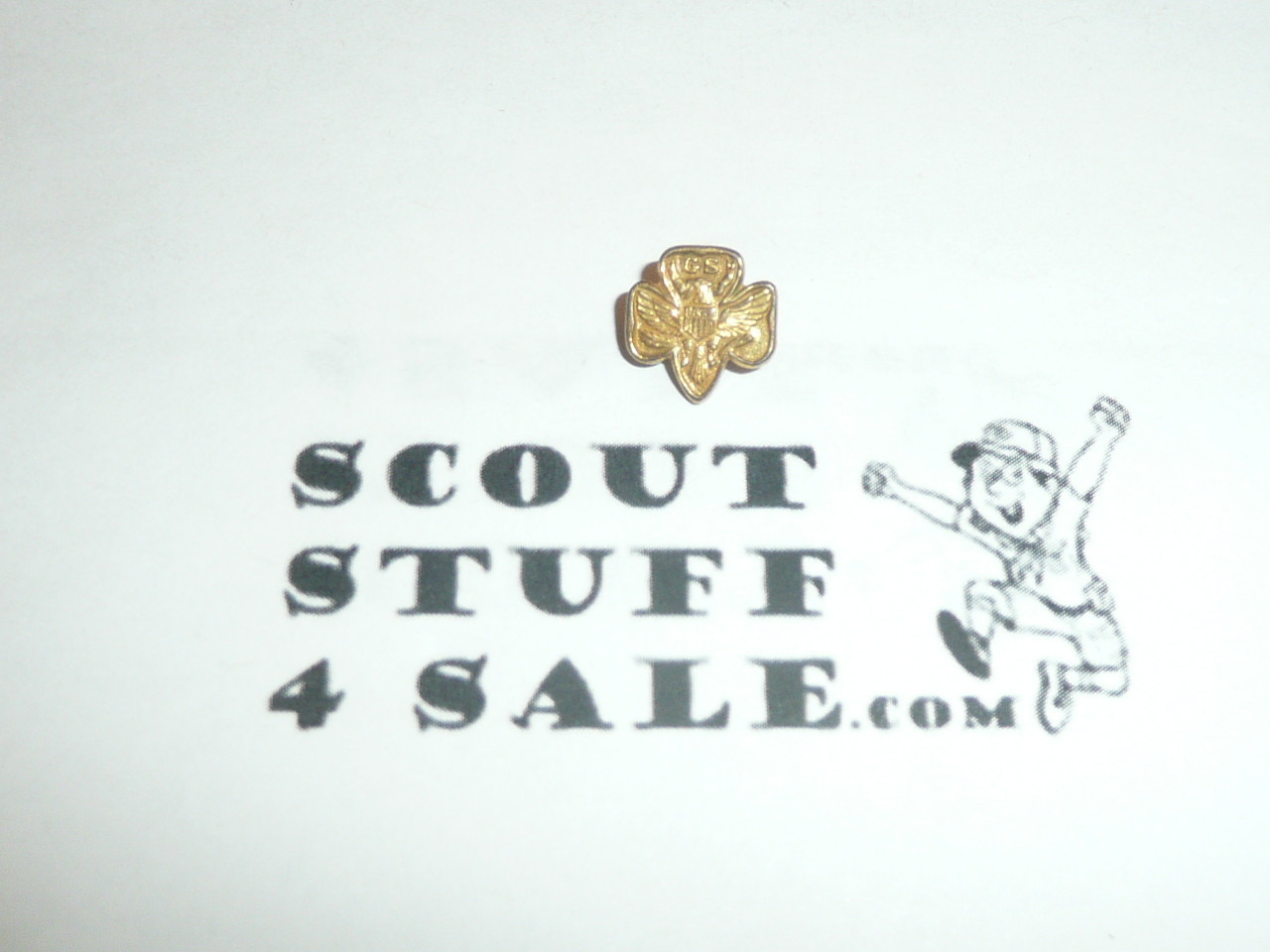 Girl Scout Lapel Pin, gold filled, HC37