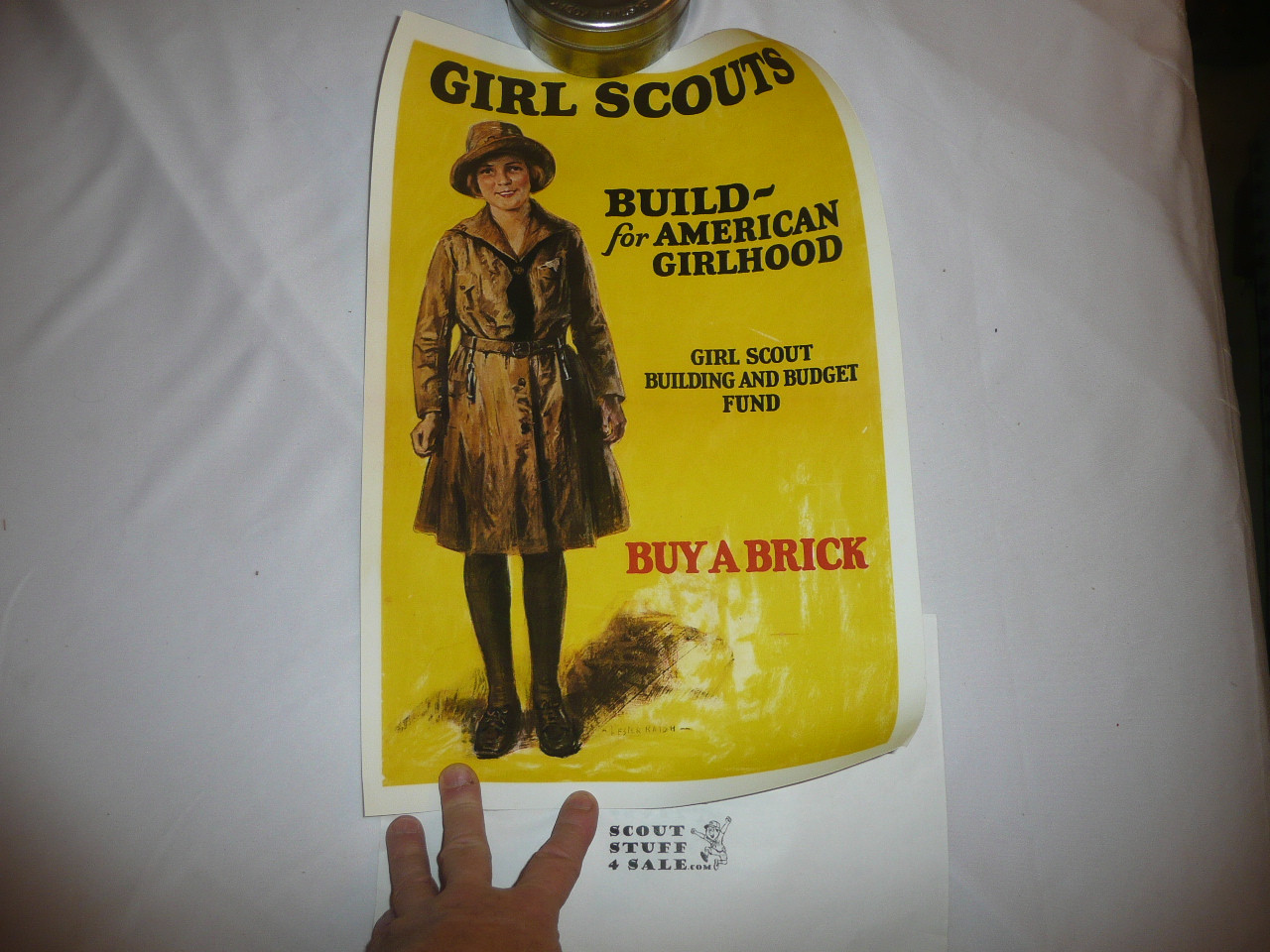 1920's Girl Scout Buy a Brick Poster, 11" x 16", Appears to be a copy