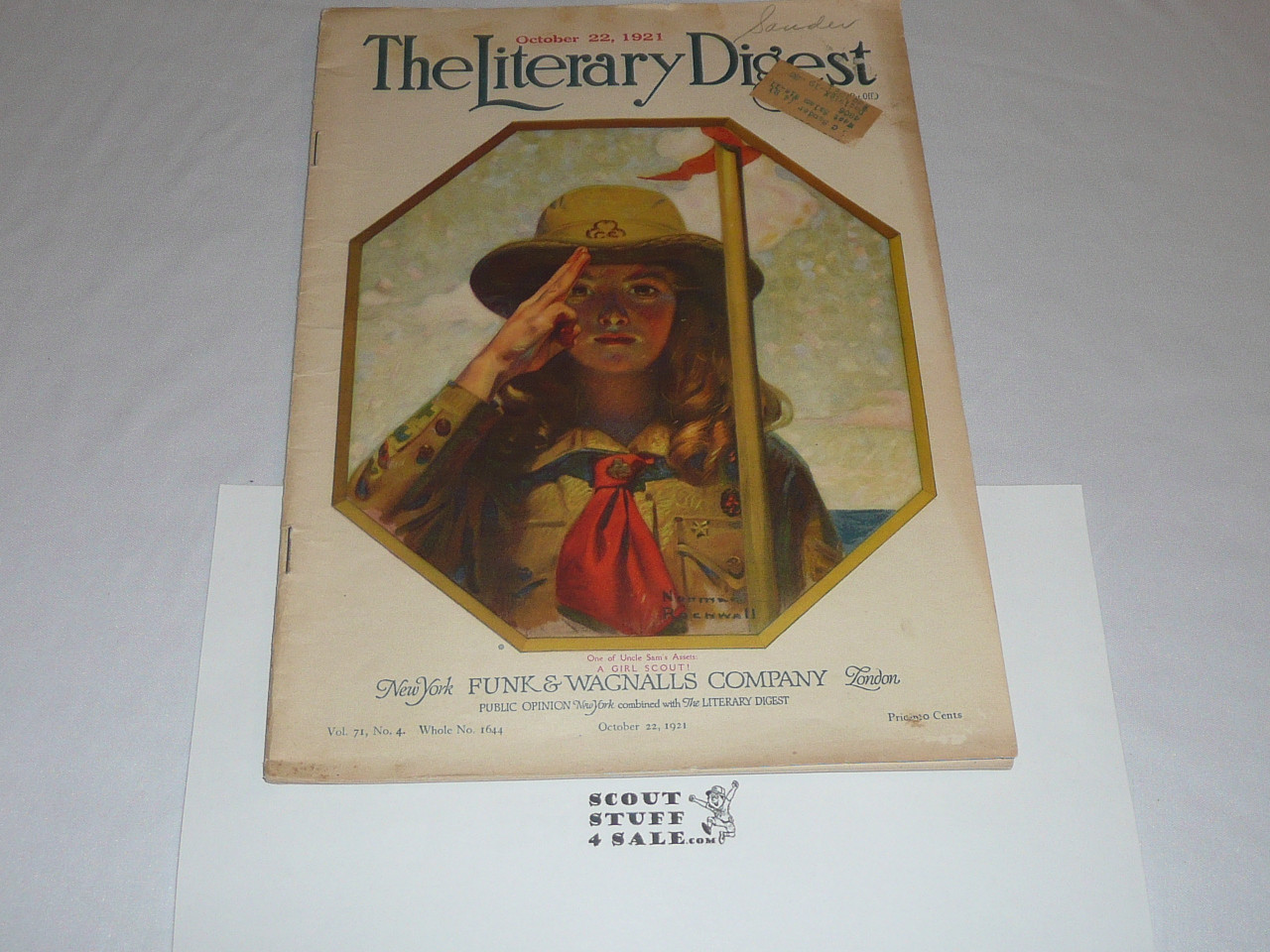 The Literary Digest Magazine, October 22 1921 edition, Picture of Girl Scout on the Cover