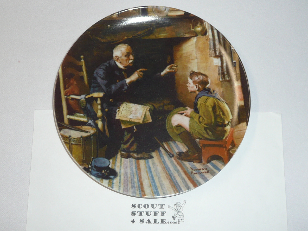 Knowles Norman Rockwell "The Veteran" 1988, 8.5" Decorative China Plate