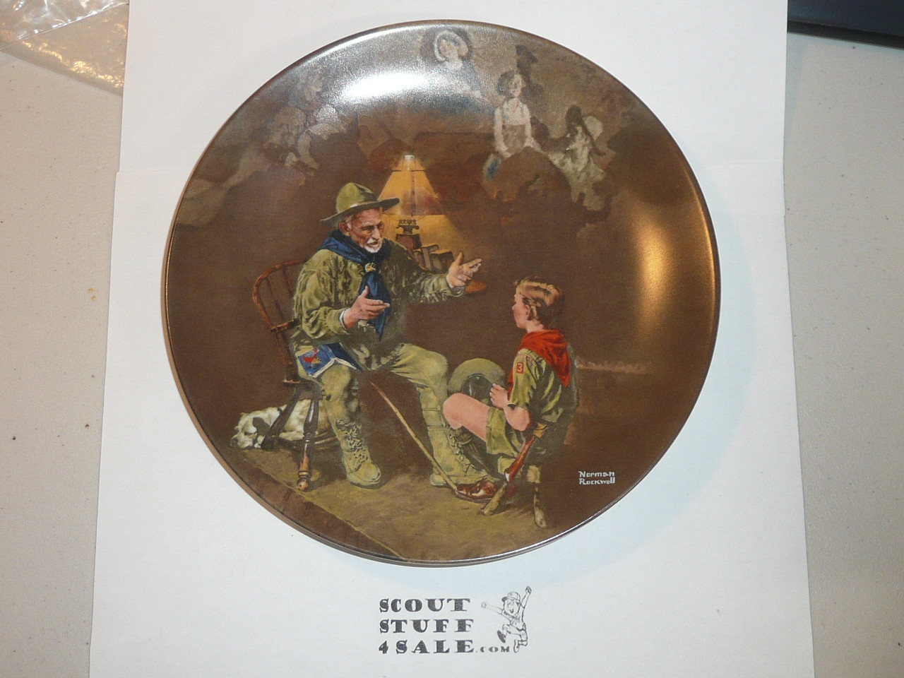 Knowles Norman Rockwell "The Old Scout" 1990, 8.5" Decorative China Plate
