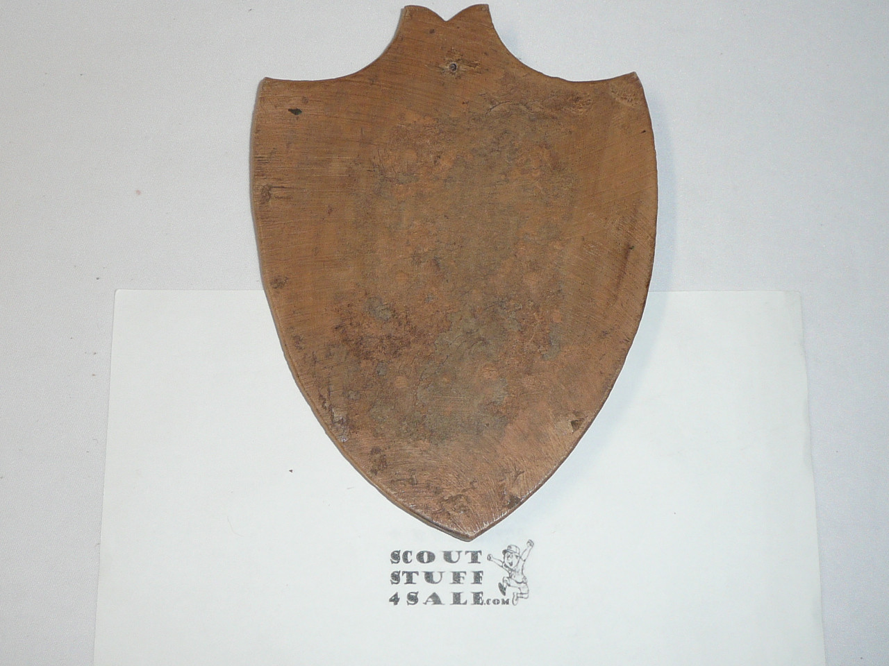 1950's Boy Scout Emblem large Shield Pressed Wood Syroco , 9" x 16", RARE