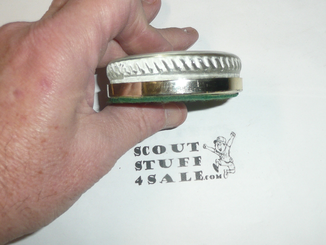 1930's Scouting Marching On Paperweight