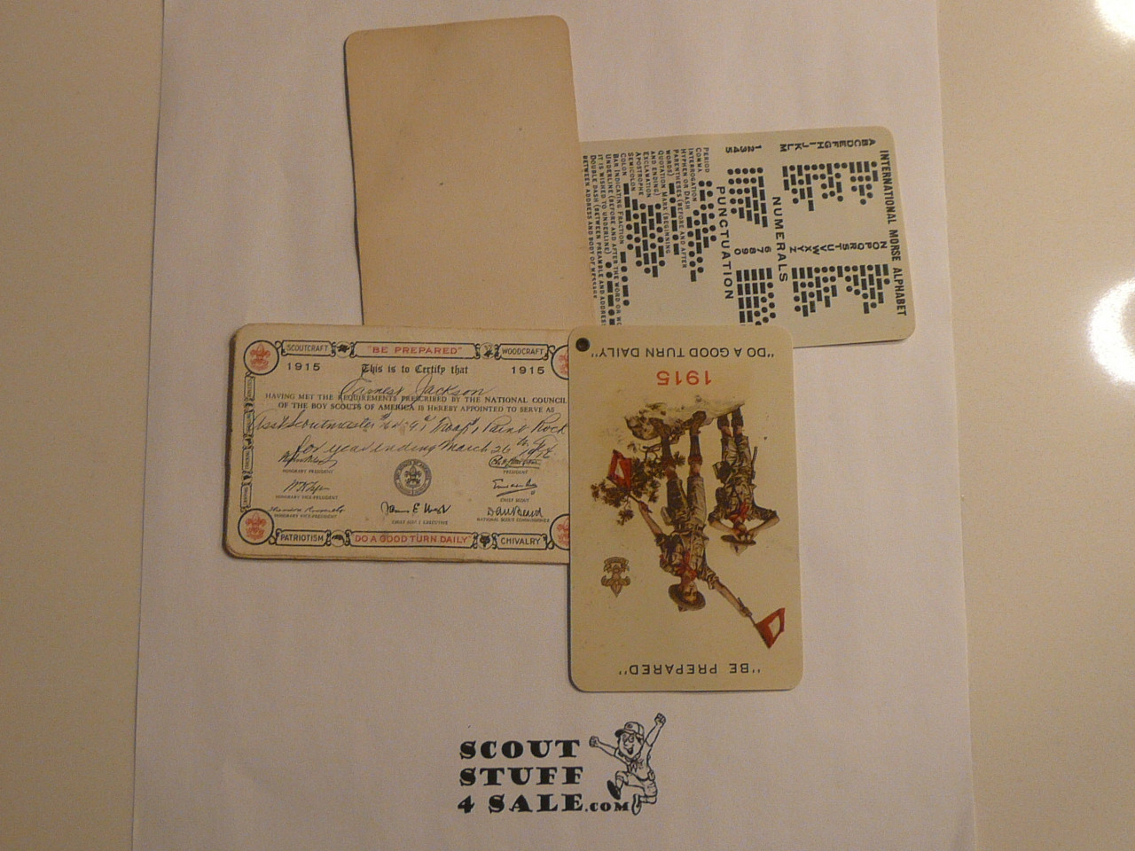 1916 Boy Scout SCOUTMASTER Celluloid Membership Card, 7 signatures, expires September 1916, 1916-2 variety, BSMC221