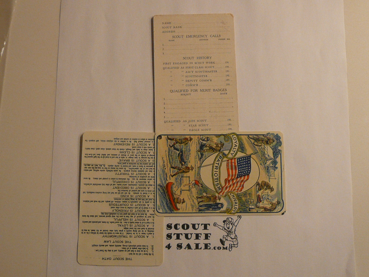 1919 Boy Scout SCOUTMASTER Celluloid Membership Card, 6 signatures, expires July 1919, 1919-1 variety, BSMC230