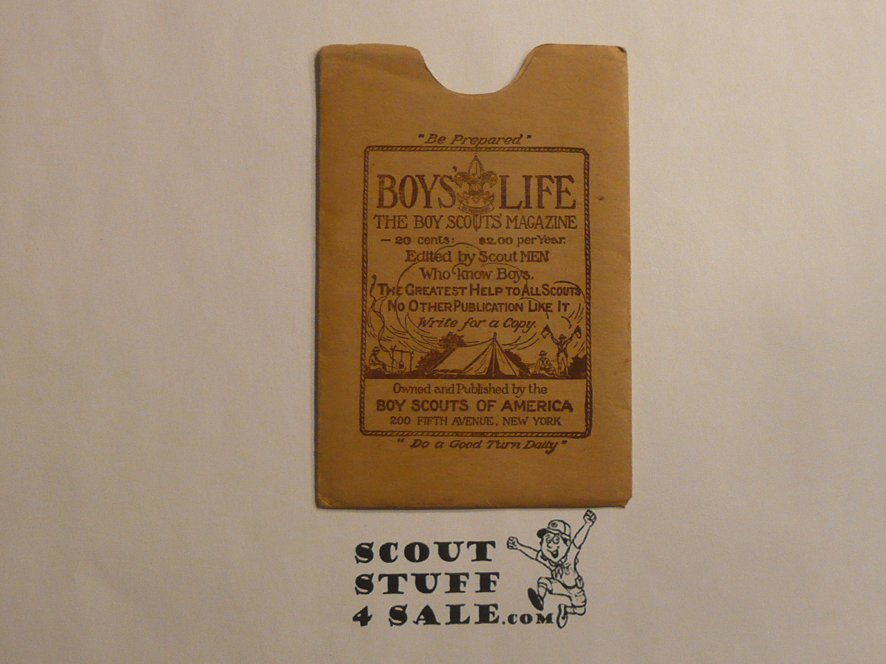 1928 Boy Scout Membership Card, with envelope, 3-fold, 7 signatures, expires June 1928, BSMC277