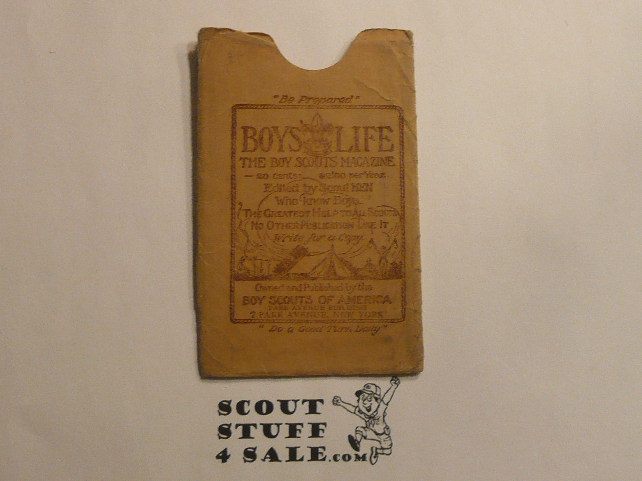 1931 Boy Scout Membership Card, with envelope, 3-fold, 7 signatures, expires October 1931, BSMC288