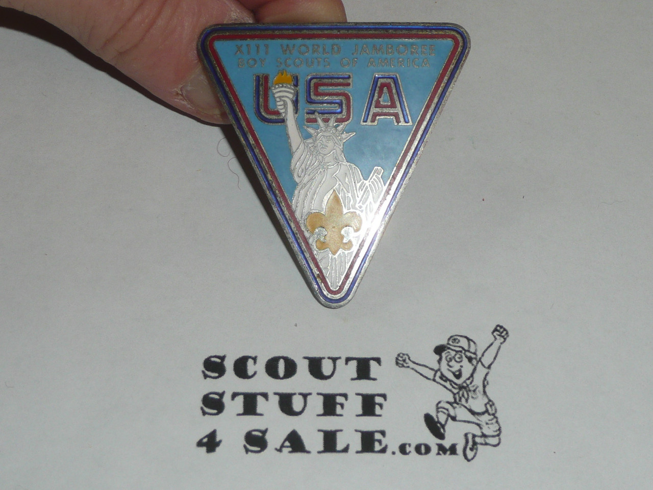 1971 World Jamboree USA Contingent Enameled Neckerchief Slide