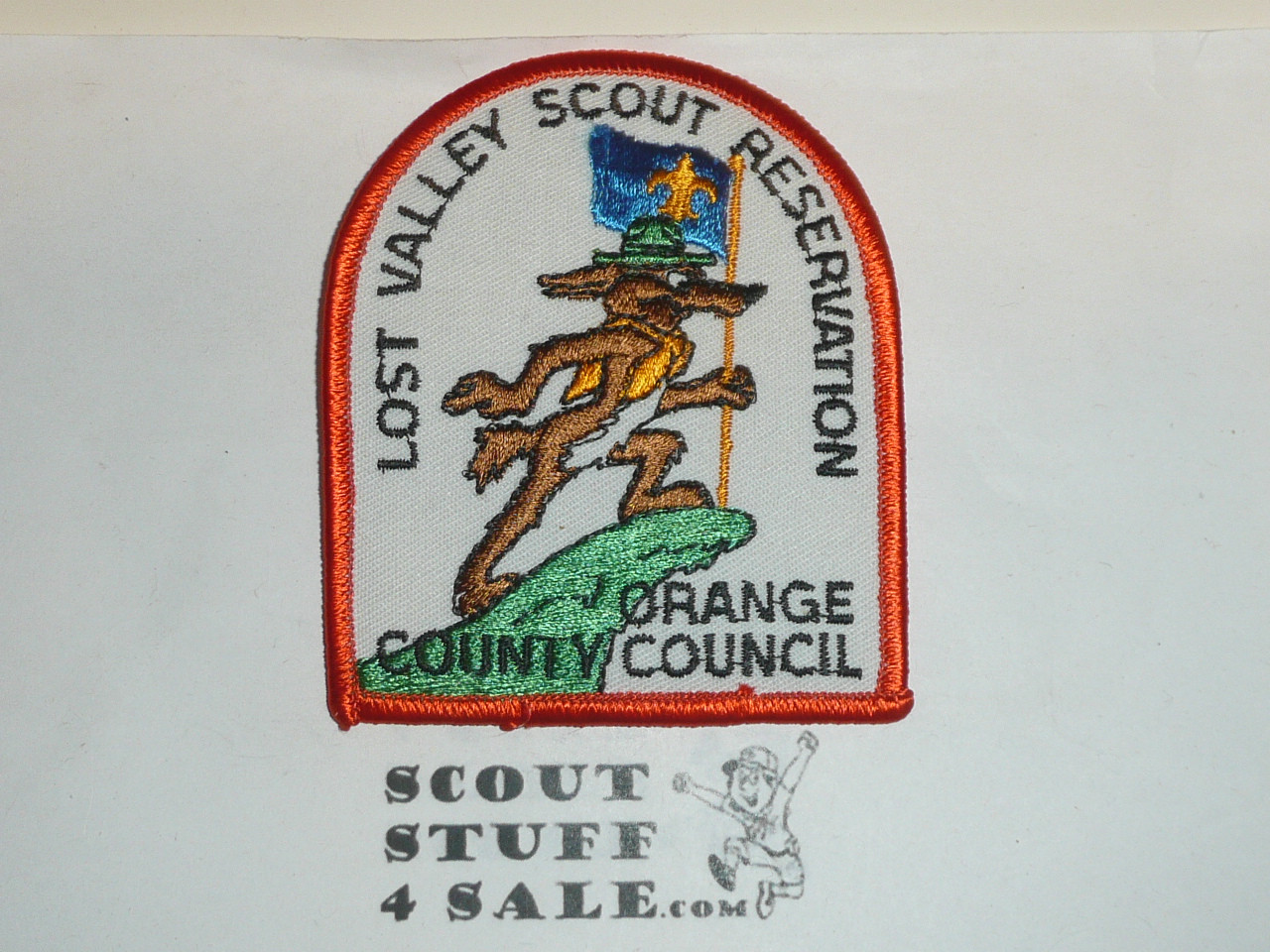 Lost Valley Scout Reservation Dome Patch, orange bdr