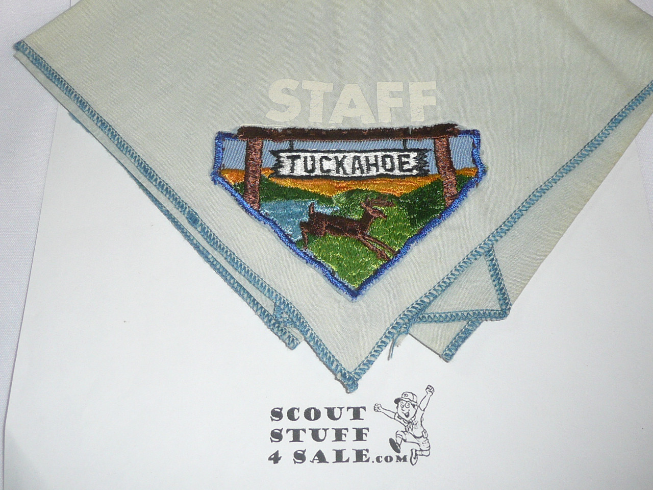 Camp Tuckahoe Staff Neckerchief, patch with stiched bdr, lt use