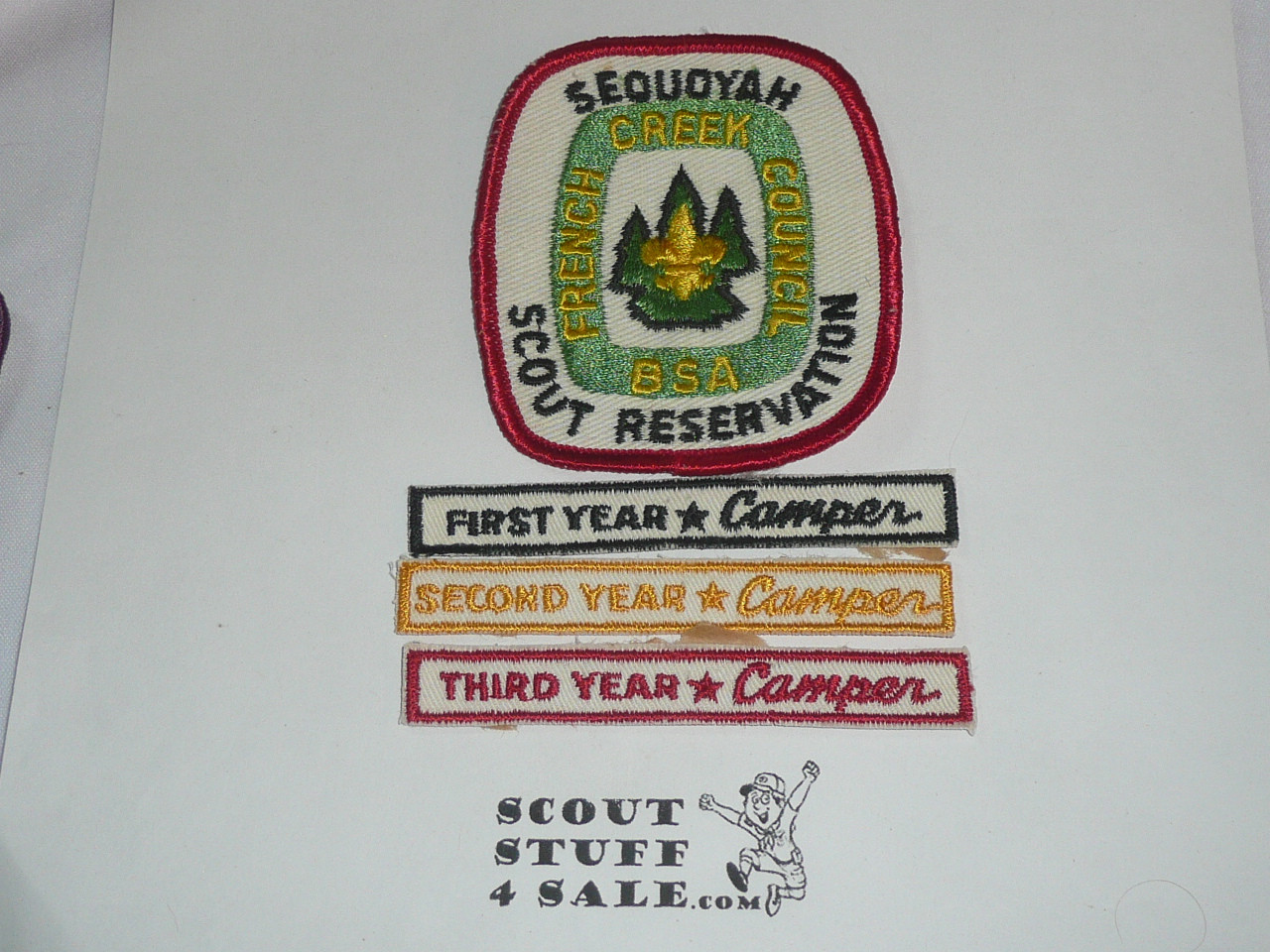 Sequoyah Scout Reservation Patch with 1st 2nd and 3rd year camper segments, French Creek Council, early 1970's