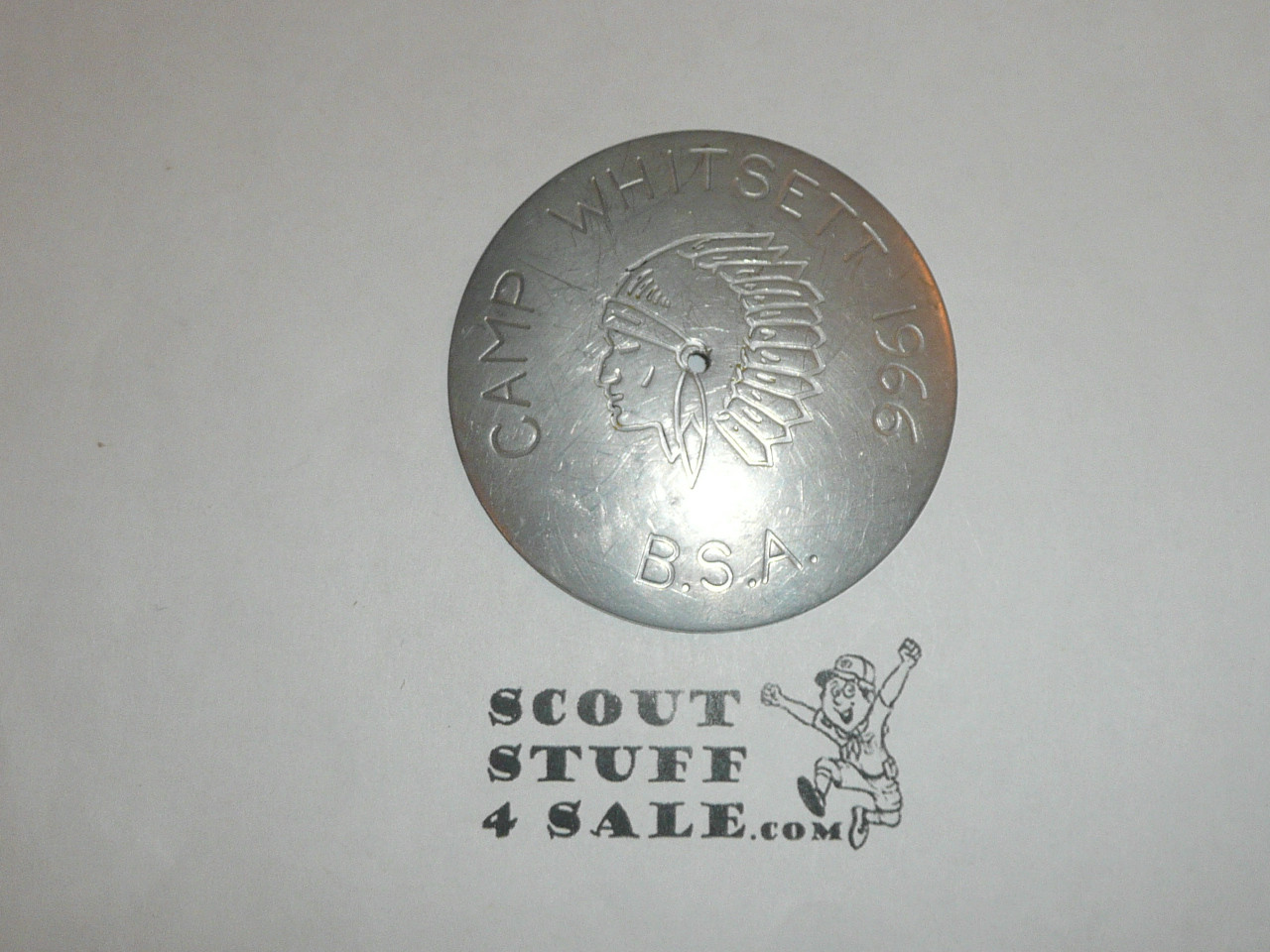 1966 Camp Whitsett Neckerchief Slide, slide back missing