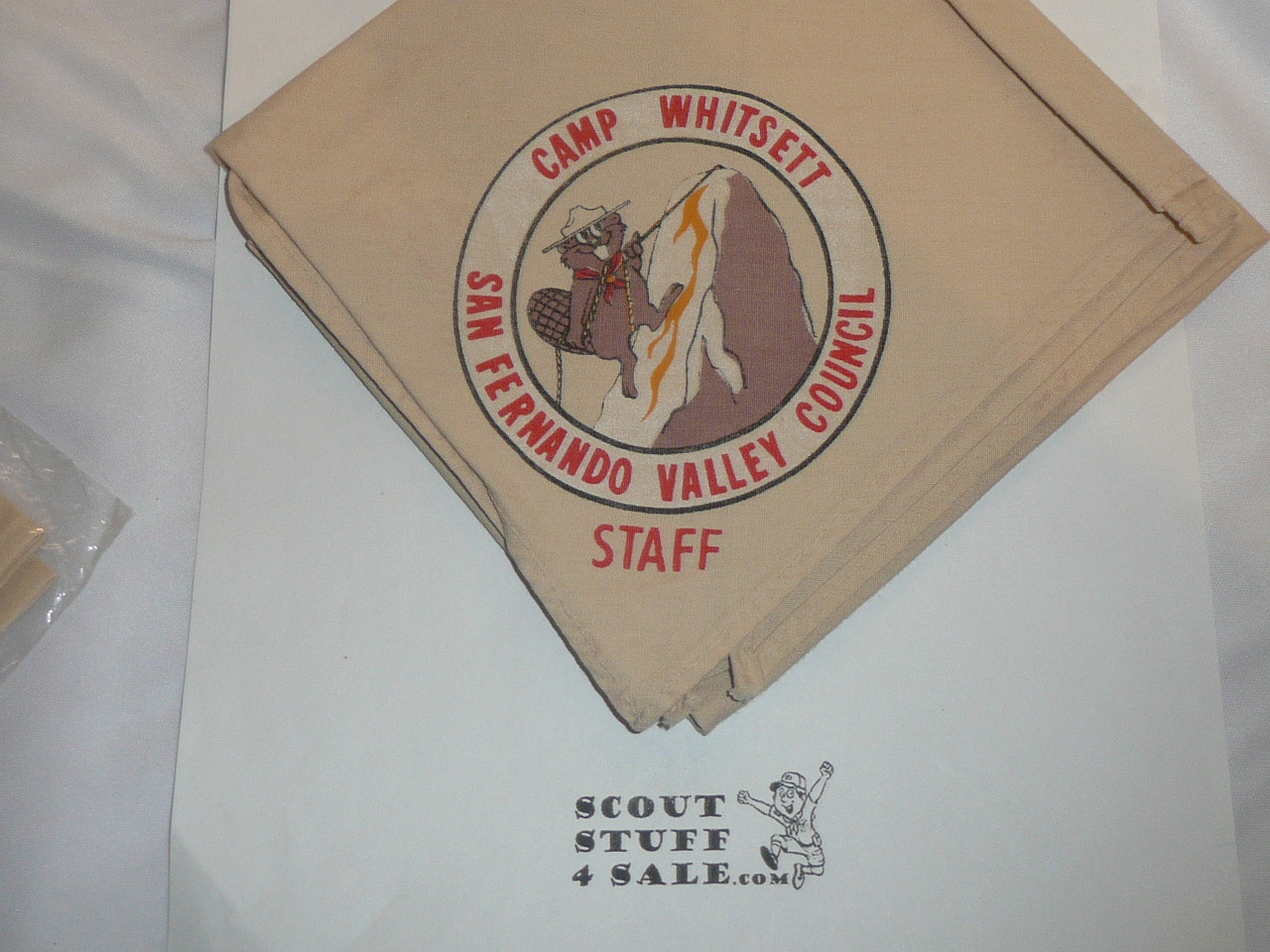 1971 Camp Whitsett STAFF Neckerchief, San Fernando Valley Council, lite use