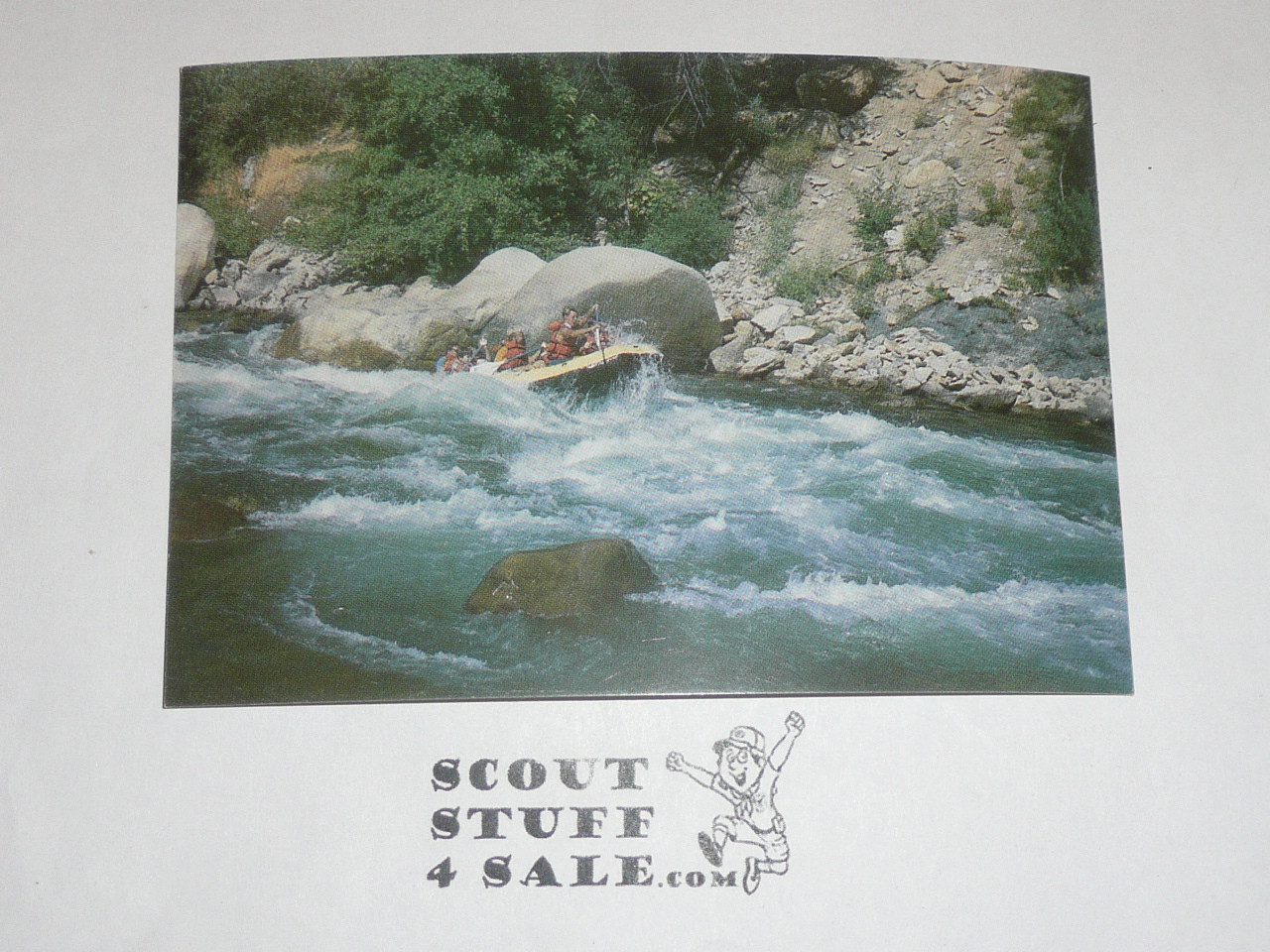 1980's Camp Whitsett Postcard, Whitewater Rafting