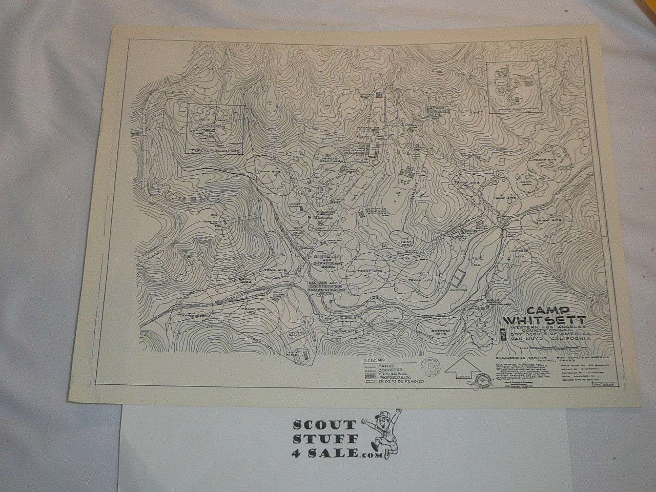 1981 Camp Whitsett Topo Map drawn by the BSA Engineering Service