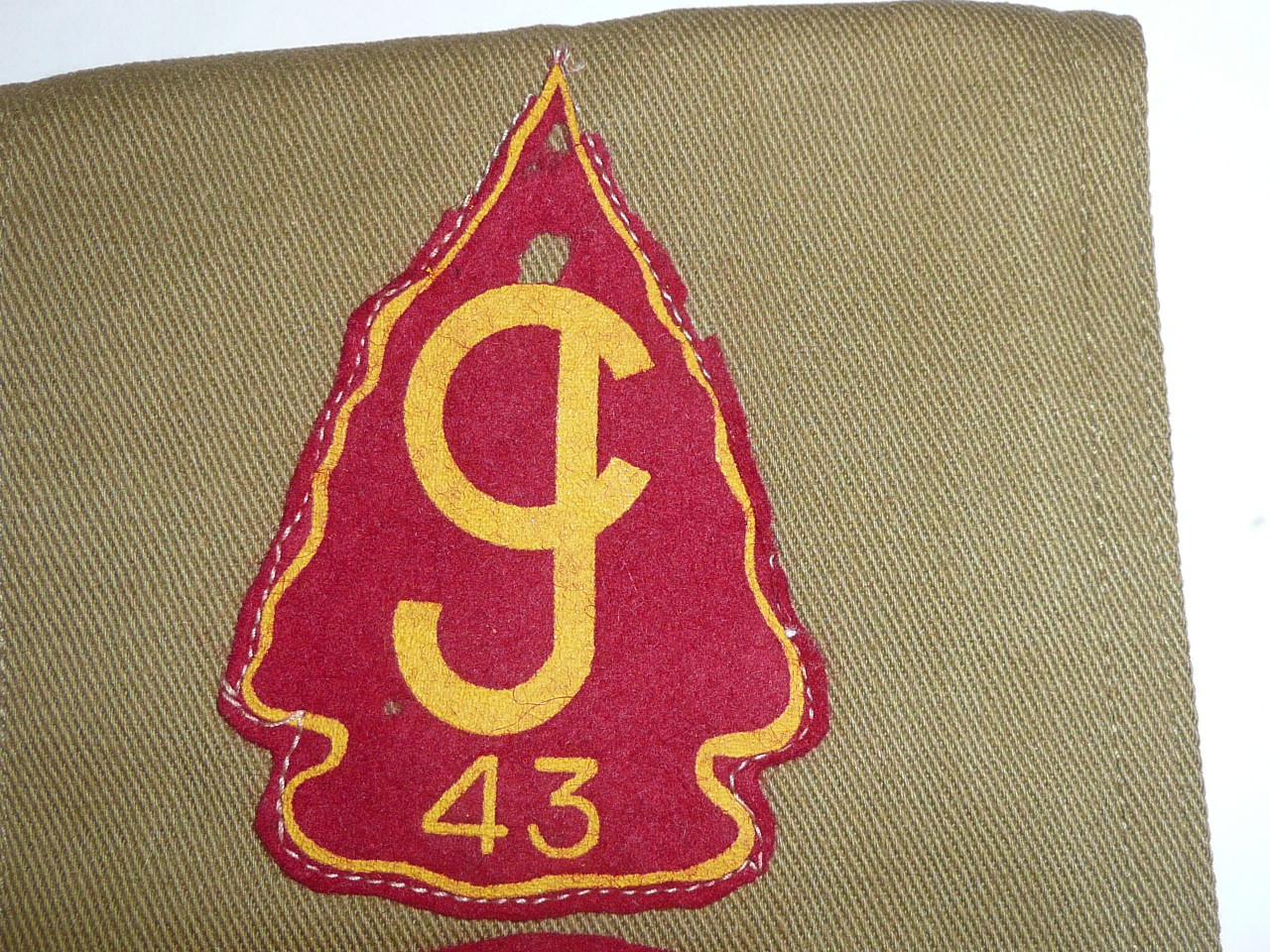 1943 and 1944 Camp Josepho Felt Patches ona full Merit Bade Sash, Crescent Bay Area Council, Lite use