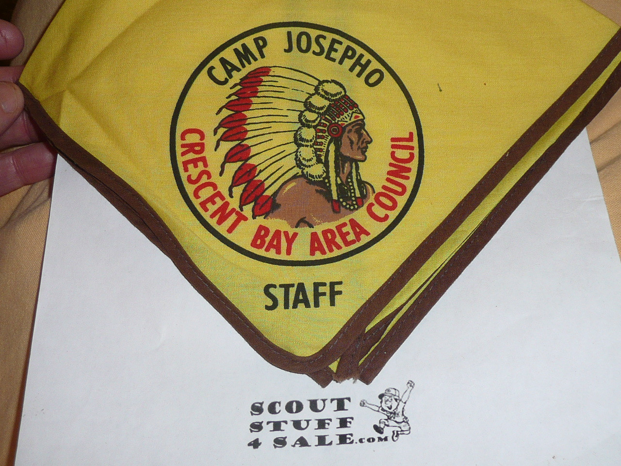 1960's Camp Josepho Staff Neckerchief, Crescent Bay Area Council, Lite use