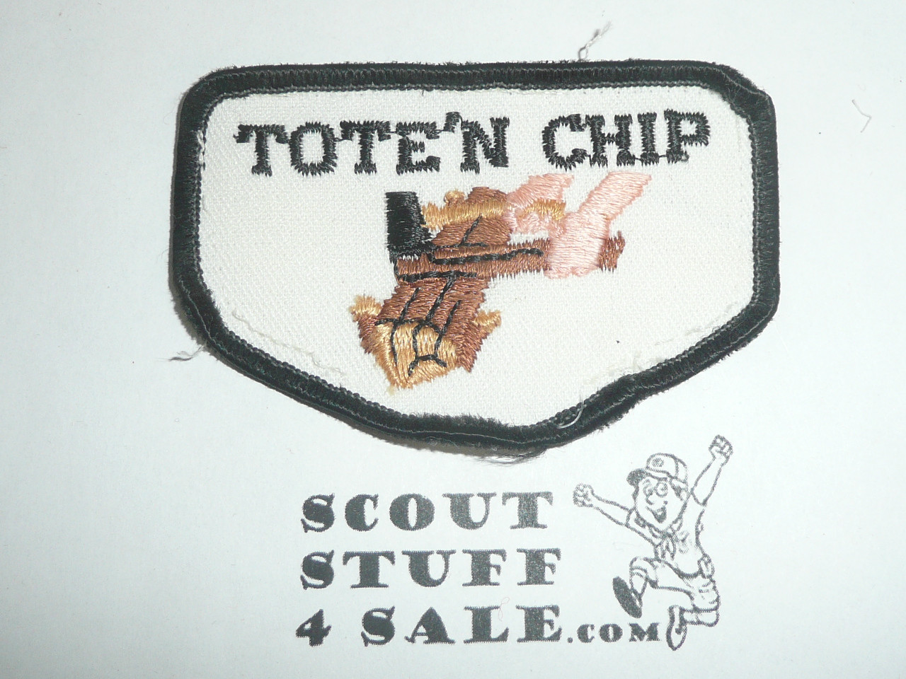 Tote'n Chip Boy Scout knife/Axe Award Patch, green bdr
