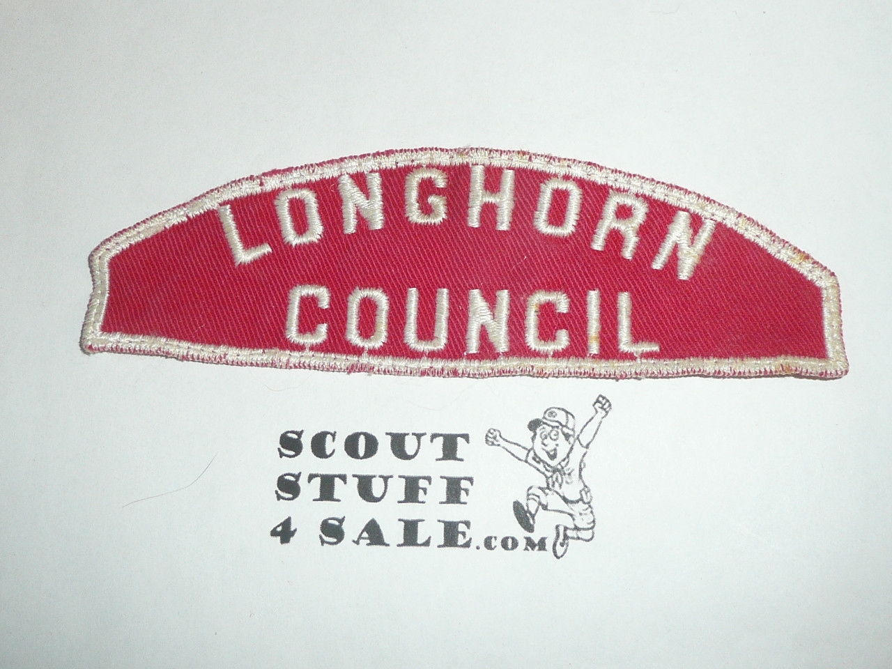 Longhorn Council Red/White Council Strip, sewn