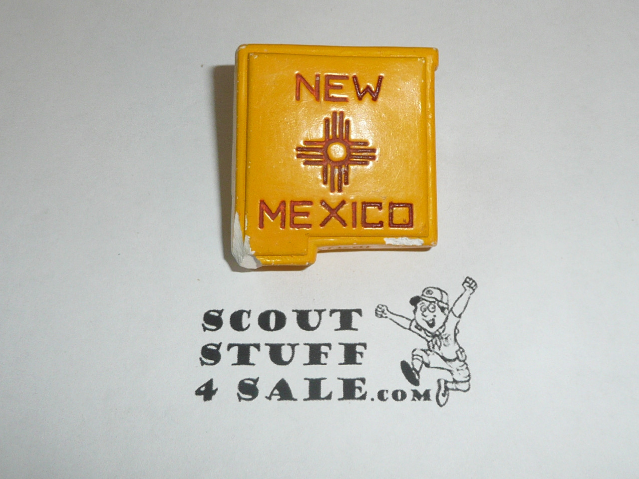 New Mexico Plaster Neckerchief Slide, Sold at Philmont, some wear
