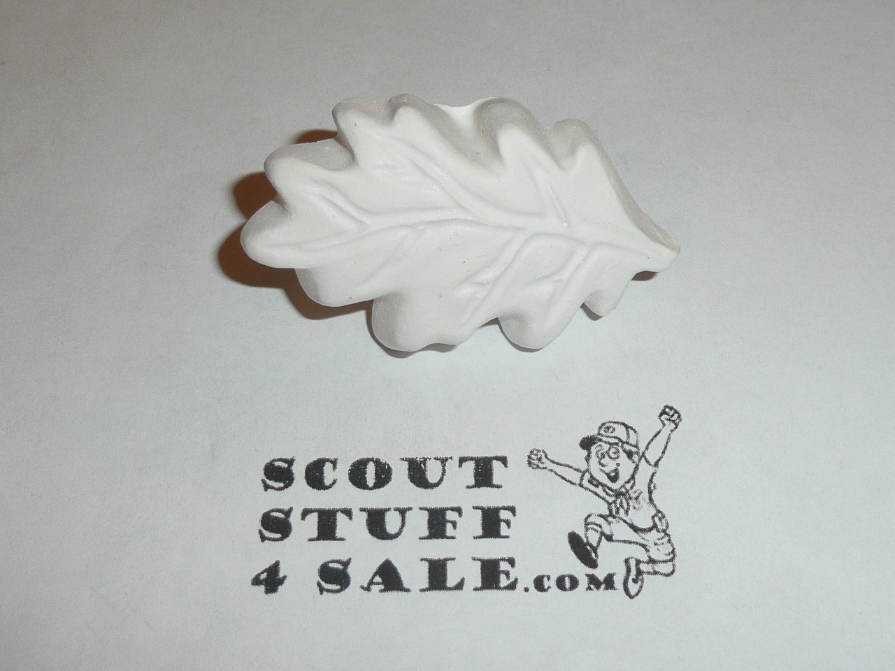 Leaf Plaster Neckerchief Slide, unpainted, Great for Cub or Boy Scout Project