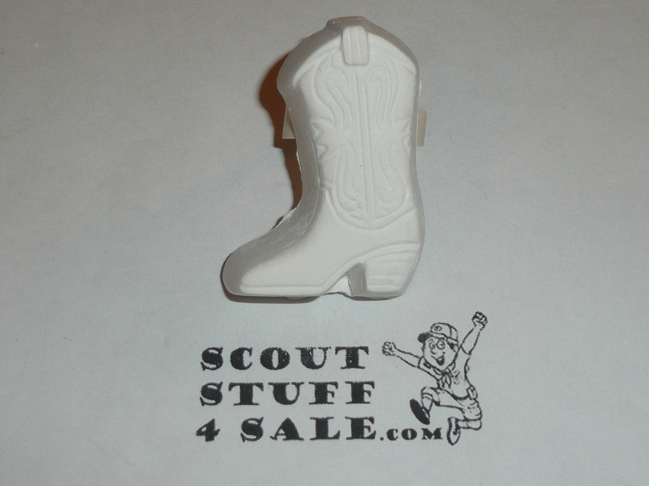 Cowboy Boot Plaster Neckerchief Slide, unpainted, Great for Cub or Boy Scout Project