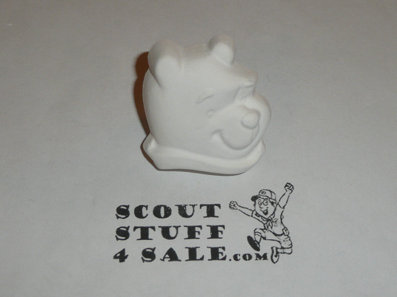 Winnie the Pooh Face Plaster Neckerchief Slide, unpainted, Great for Cub or Boy Scout Project