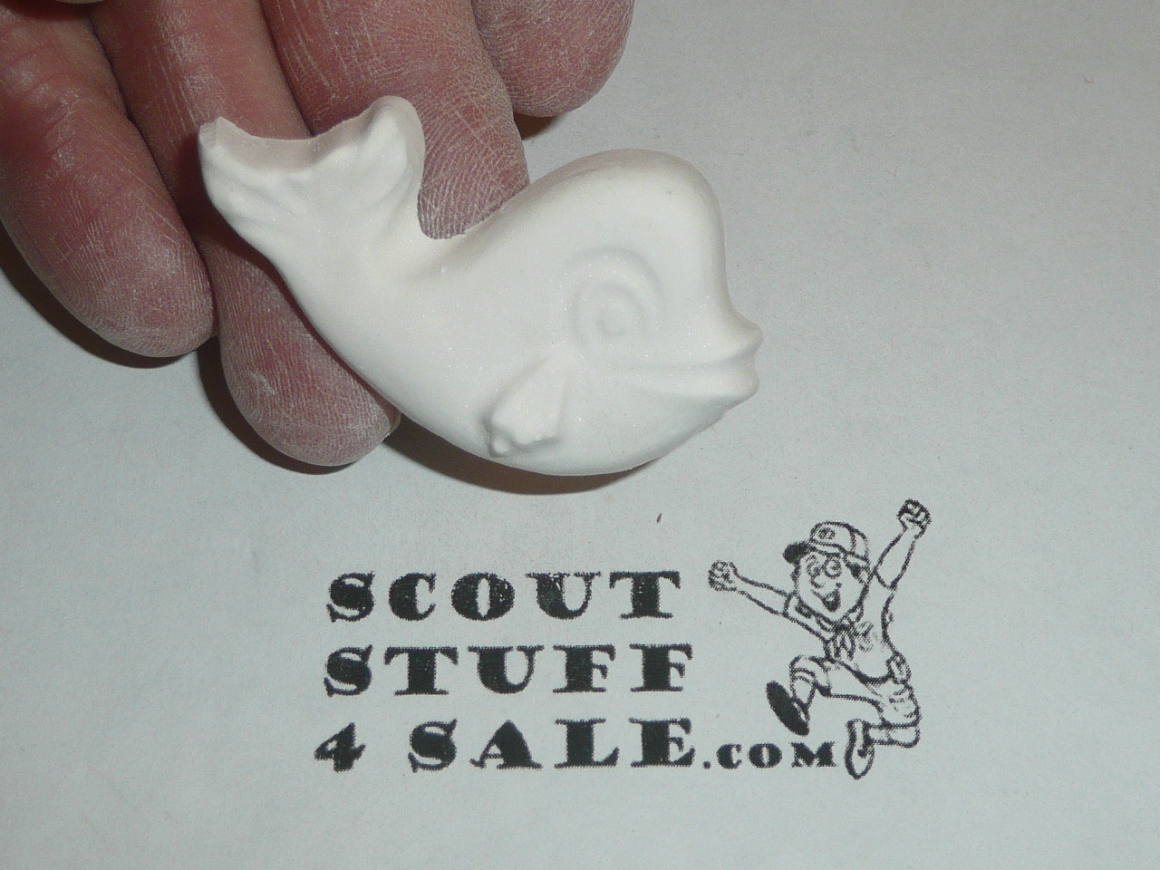 Whale Plaster Neckerchief Slide, unpainted, Great for Cub or Boy Scout Project