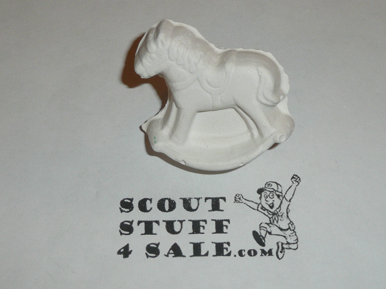 Rocking Horse Plaster Neckerchief Slide, unpainted, Great for Cub or Boy Scout Project