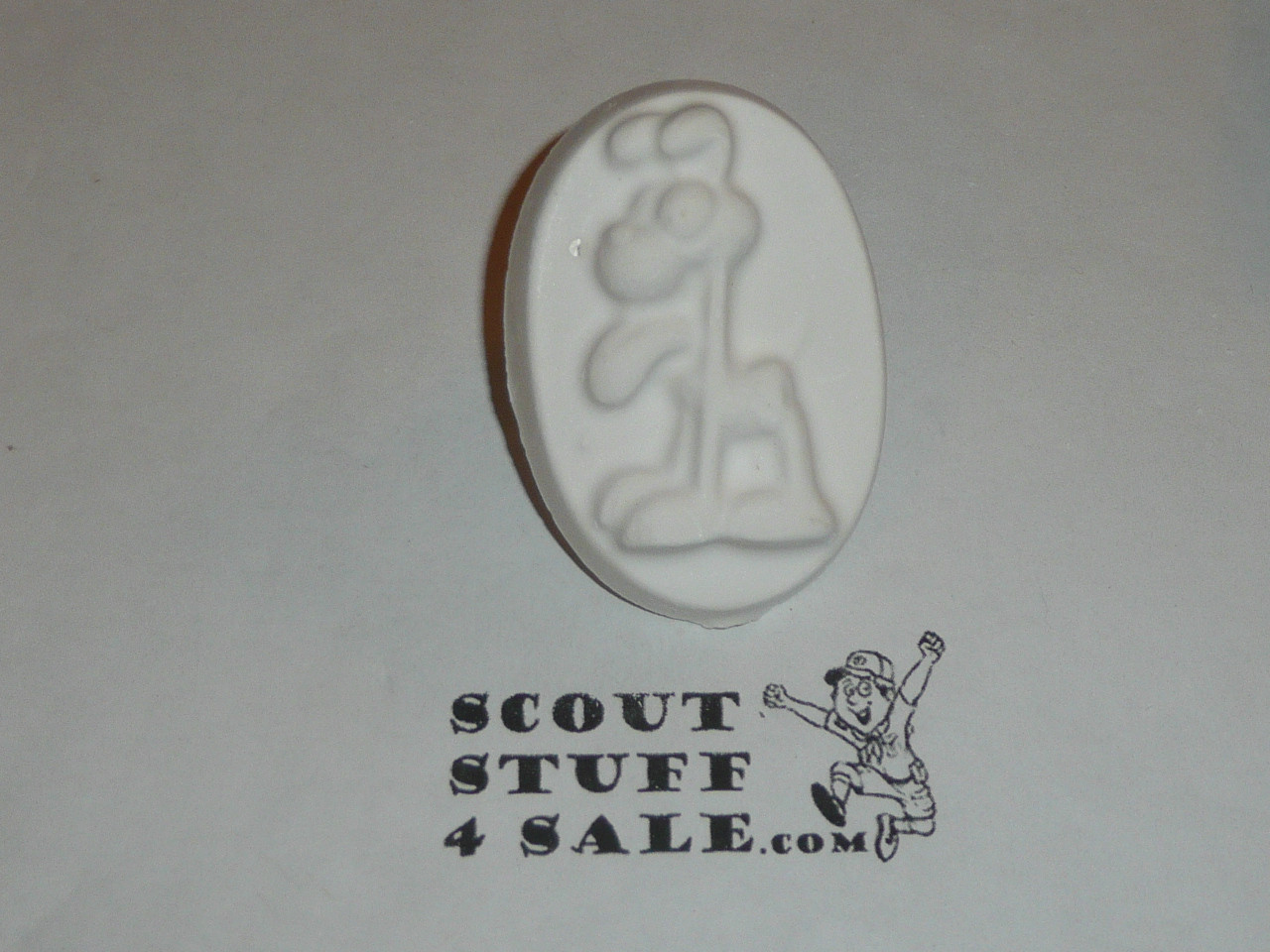 Odie Plaster Neckerchief Slide, unpainted, Great for Cub or Boy Scout Project