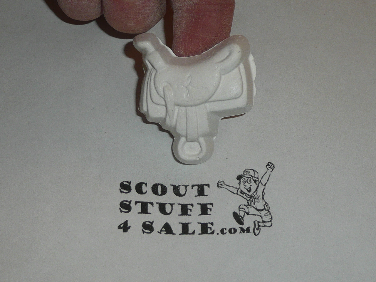 Saddle Plaster Neckerchief Slide, unpainted, Great for Cub or Boy Scout Project