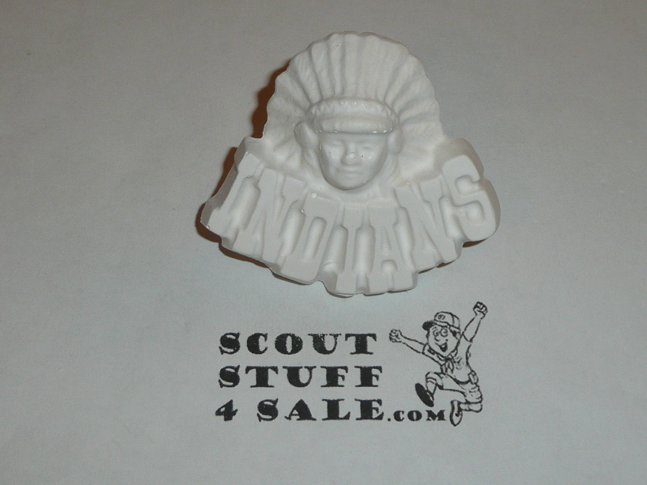 Indian Plaster Neckerchief Slide, unpainted, Great for Cub or Boy Scout Project