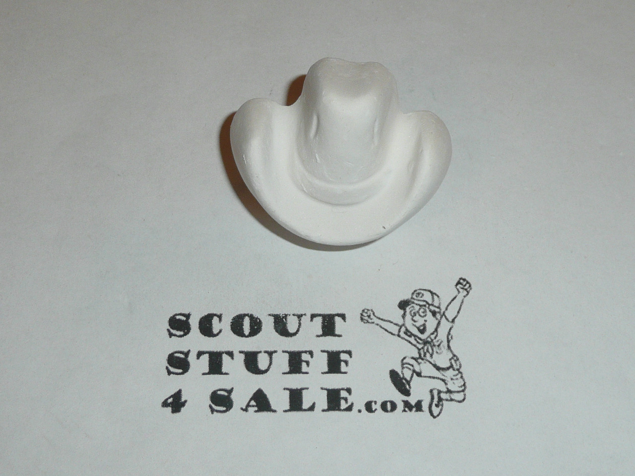 Cowboy Hat Plaster Neckerchief Slide, unpainted, Great for Cub or Boy Scout Project