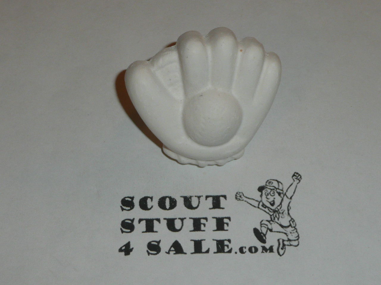 Baseball Glove Plaster Neckerchief Slide, unpainted, Great for Cub or Boy Scout Project