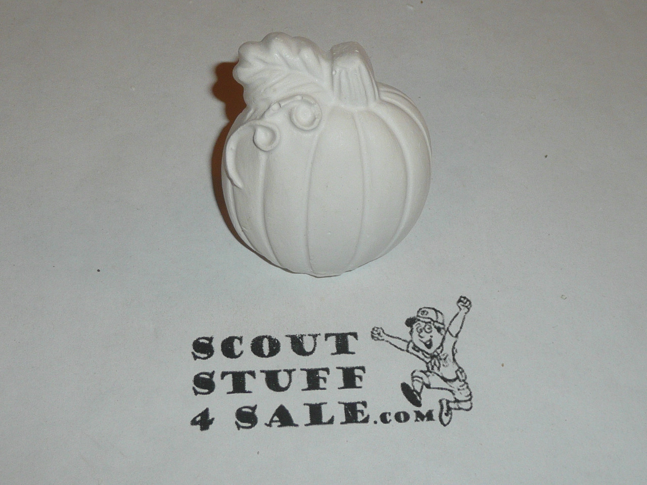 Pumpkin Plaster Neckerchief Slide, unpainted, Great for Cub or Boy Scout Project