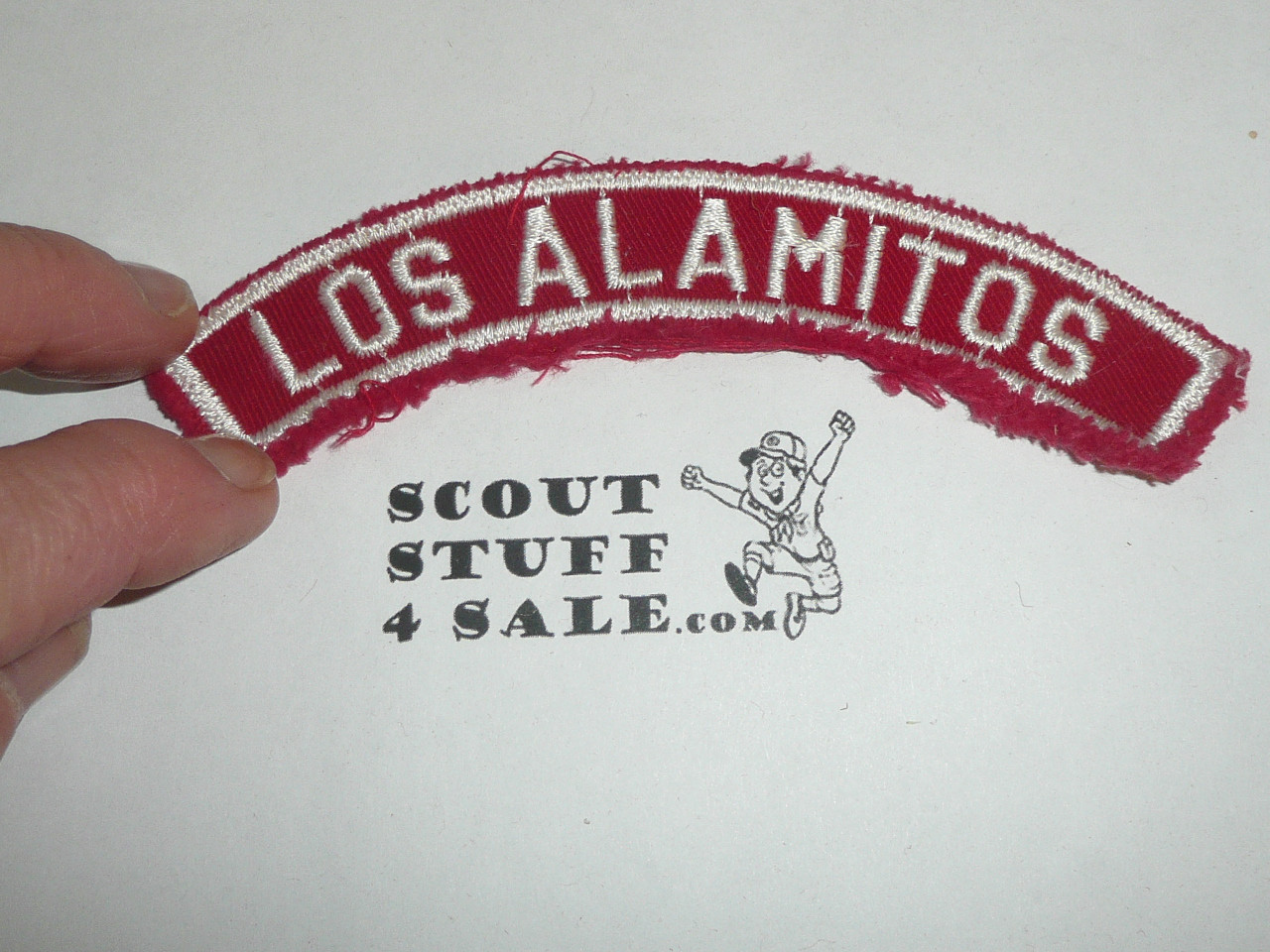 LOS ALAMITOS Red and White Community Strip, sewn
