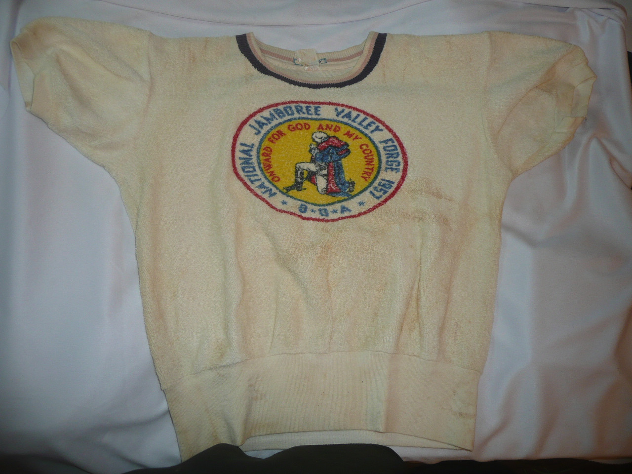 1957 National Jamboree French Terry Tee Shirt, Boy's Small, Used