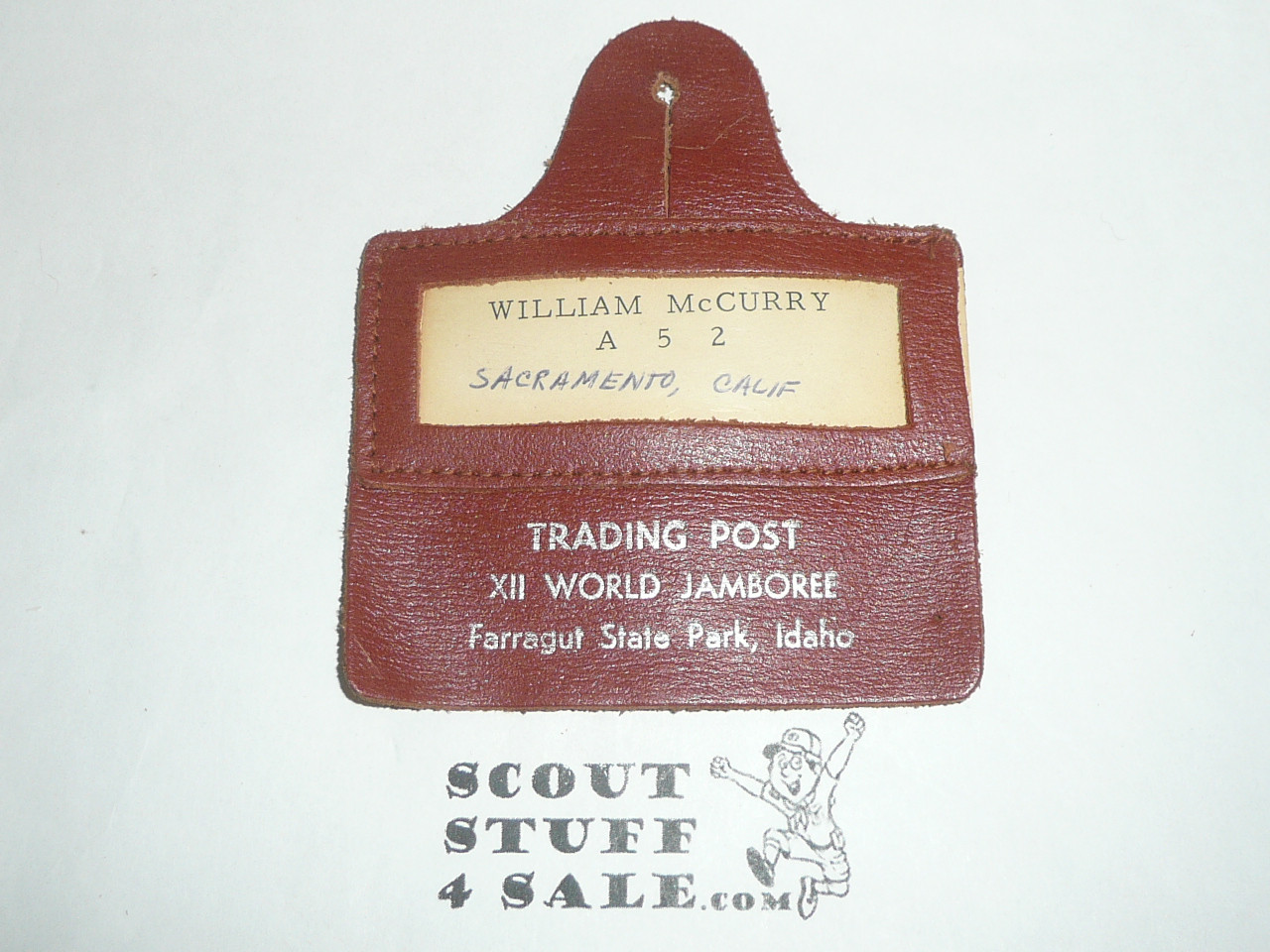 1967 Boy Scout World Jamboree Leather Name Badge