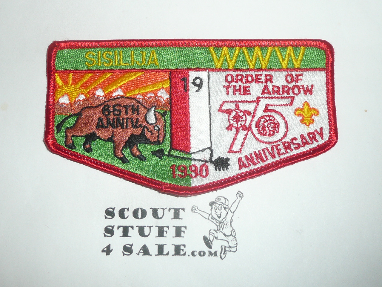 Order of the Arrow Lodge #19 Sisilija s9 OA 75th Anniversary Flap Patch - Boy Scout