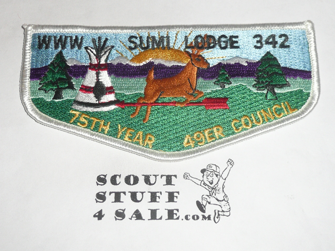 Order of the Arrow Lodge #342 Sumi s29 Council 75th Anniversary Flap Patch