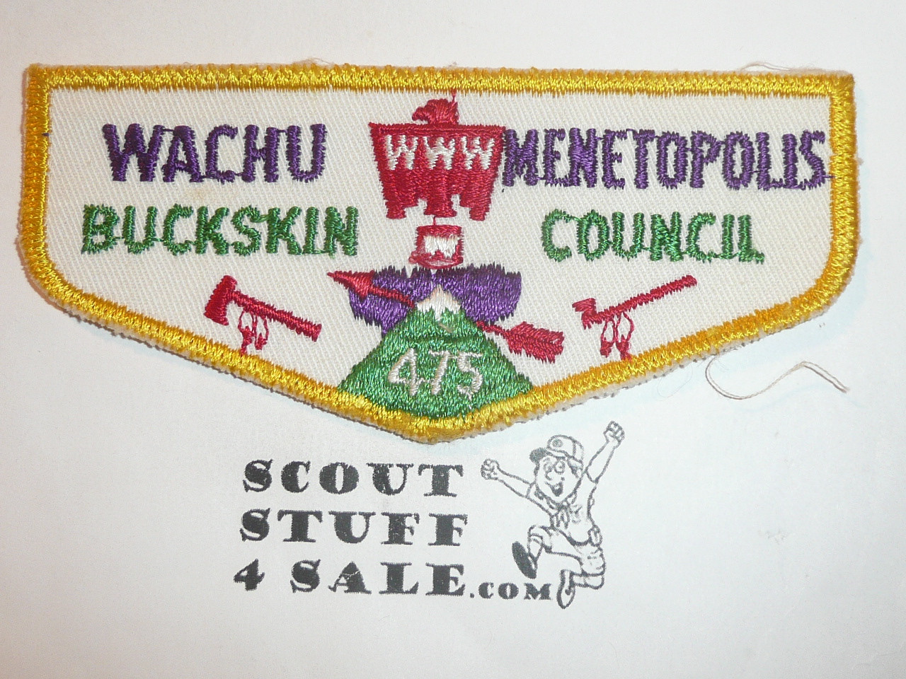 Order of the Arrow Lodge #475 Wachu Menetopolis f3 Flap Patch - Boy Scout