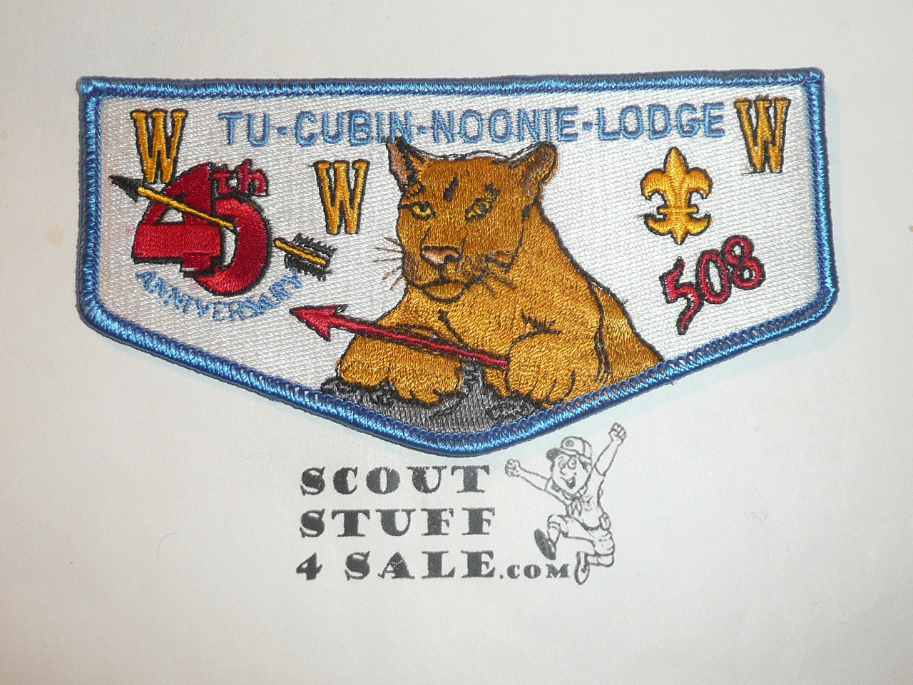 Order of the Arrow Lodge #508 Tu-Cubin-Noonie s24 40th Anniversary Flap Patch