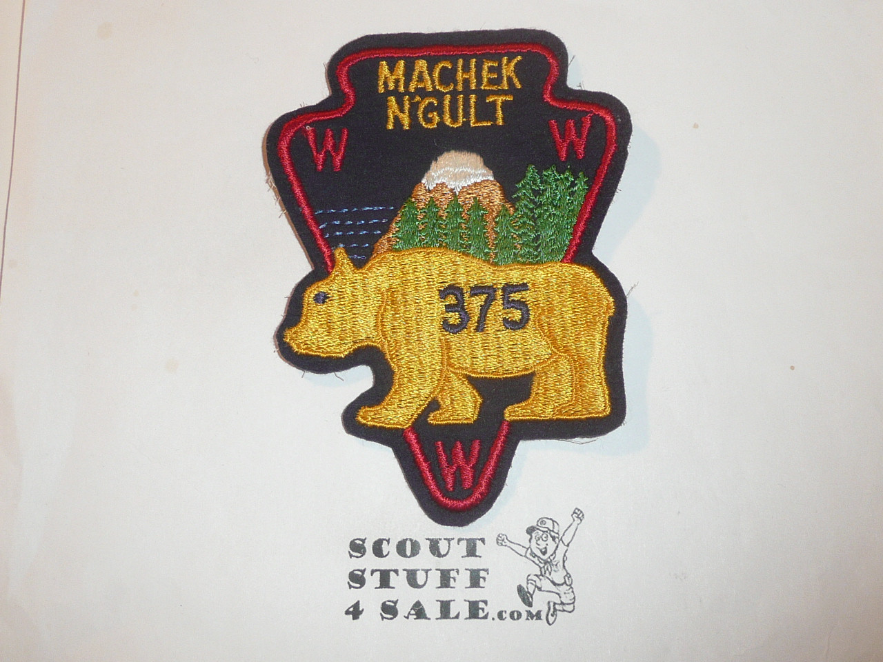 Order of the Arrow Lodge #375 Machek N'Gult a6a Felt Arrowhead Patch
