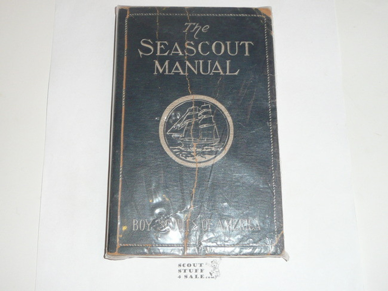 1937 The Sea Scout Manual, Fifth Edition, 4-37 Printing, cover cracking