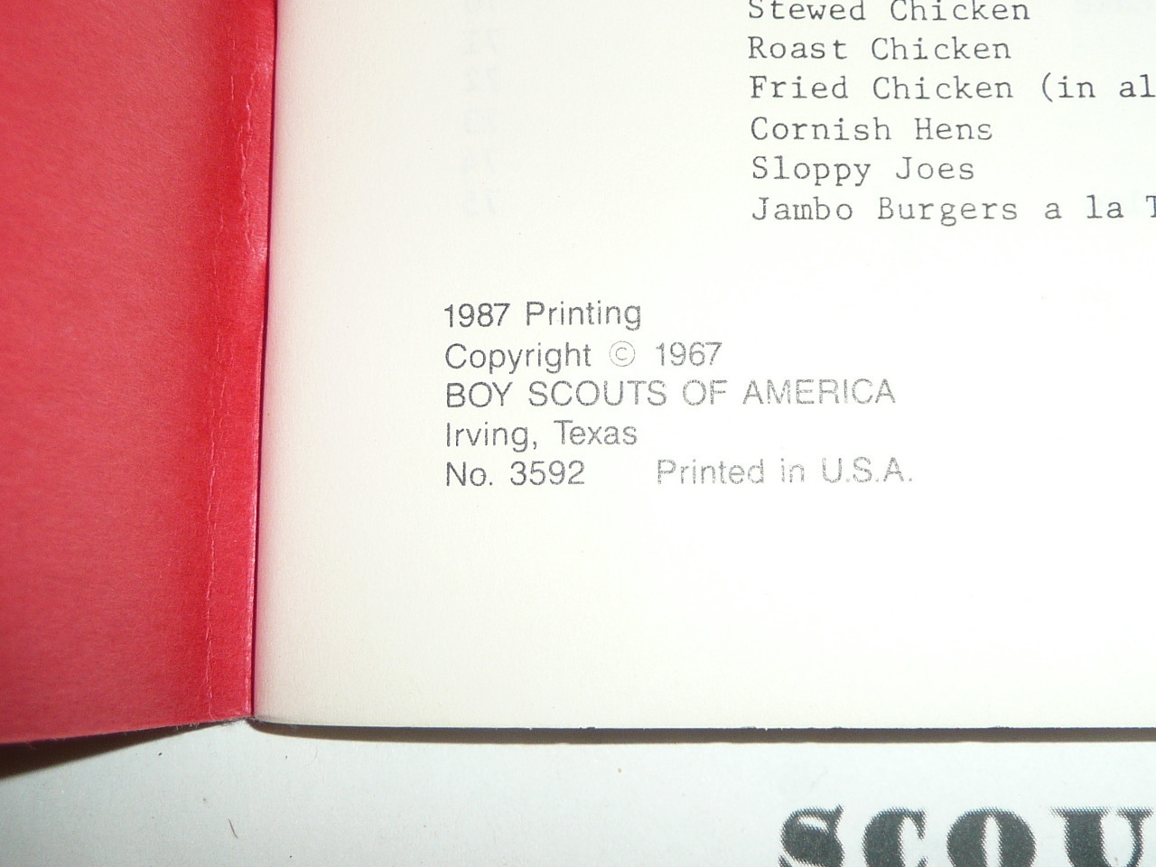 1967 Camp Cookery For Small Groups, Boy Scouts of America