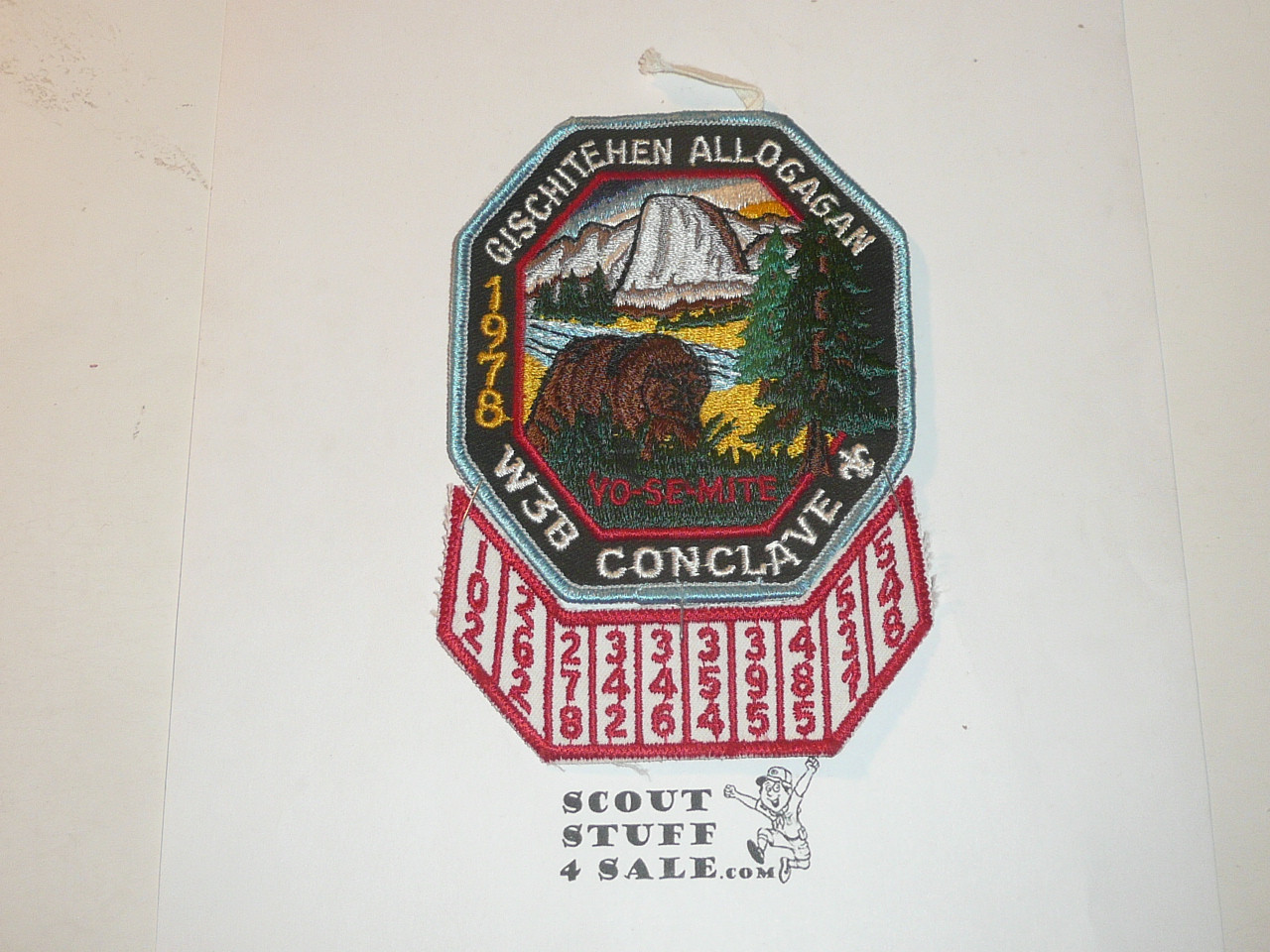 Section W3B 1978 O.A. Conference Patch with Participant rocker, Special Lt Blue Bdr - Scout