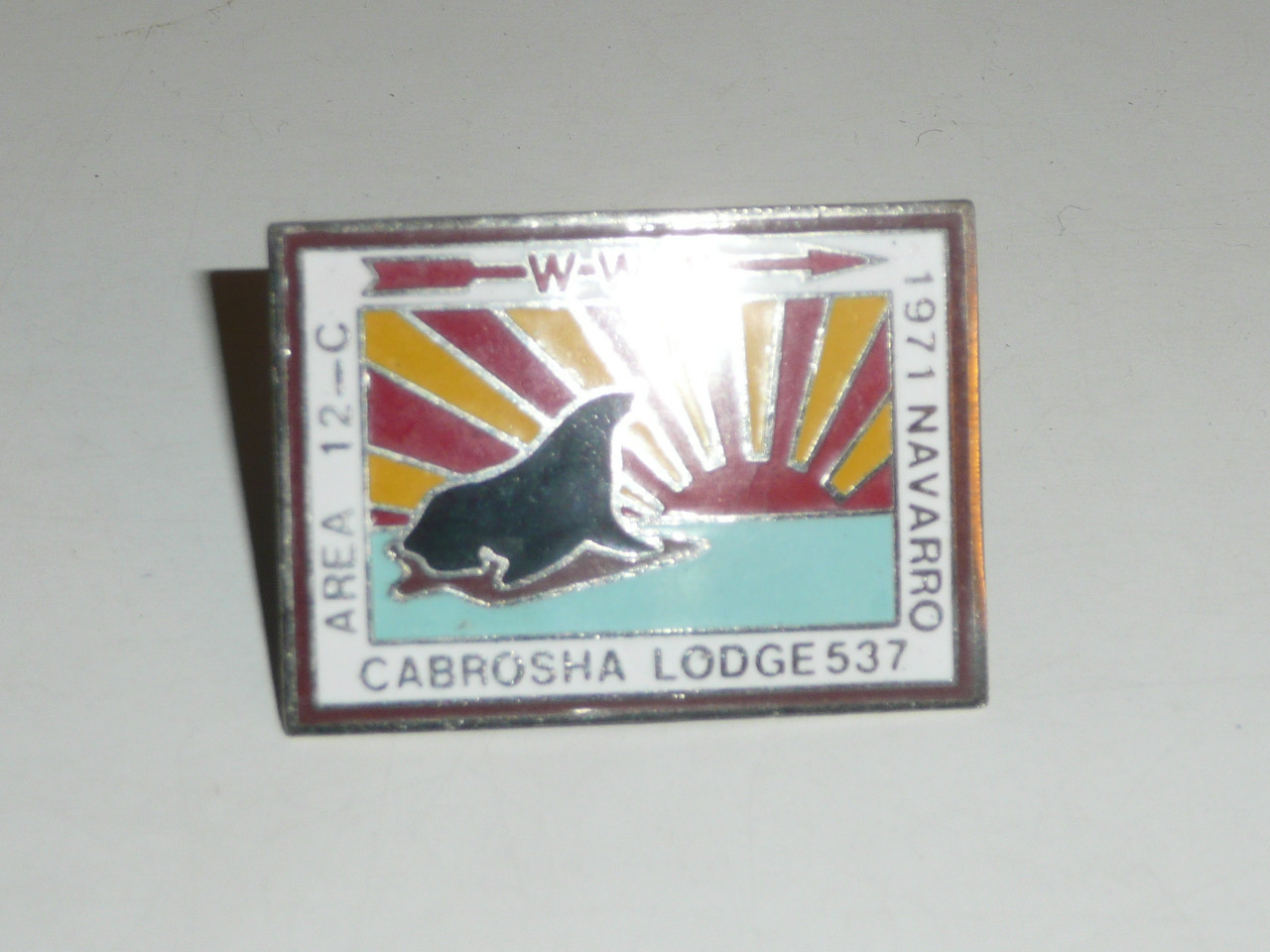 Section / Area 12-C Order of the Arrow Conference Neckerchief Slide, 1971, Cabrosha Host