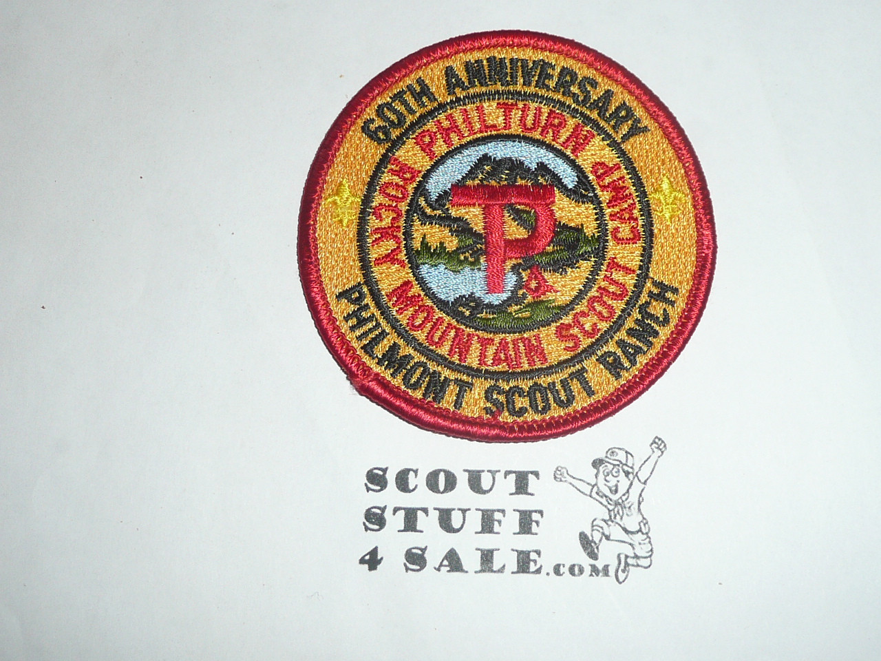Philmont Scout Ranch, Sixtieth Anniversary Patch, red bdr