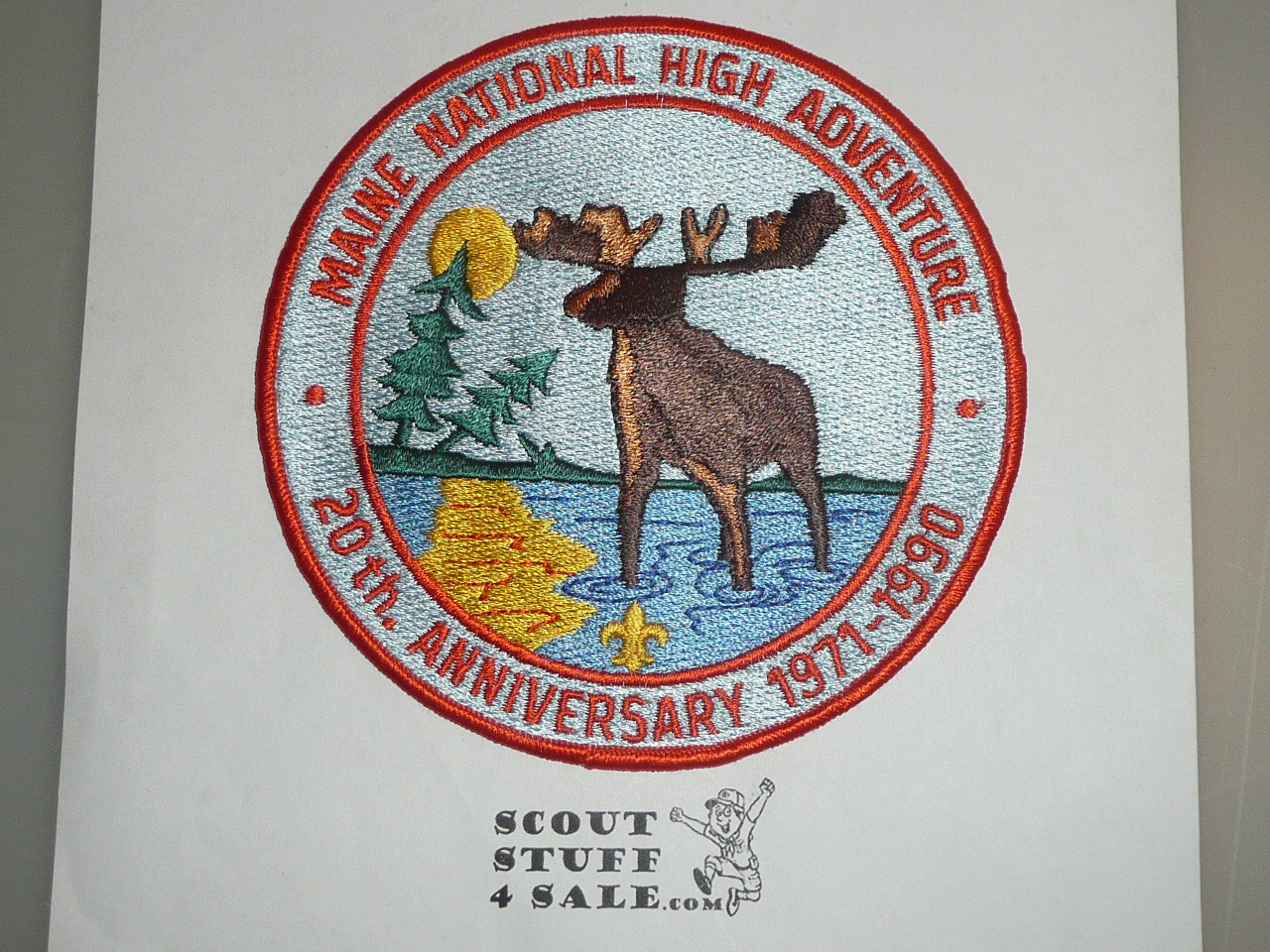 Maine National High Adventure Area 20th Anniversary Jacket Patch, 1990
